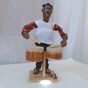Drummer Doll Figure Cuban - Pull String For Drumming Action 7 inches